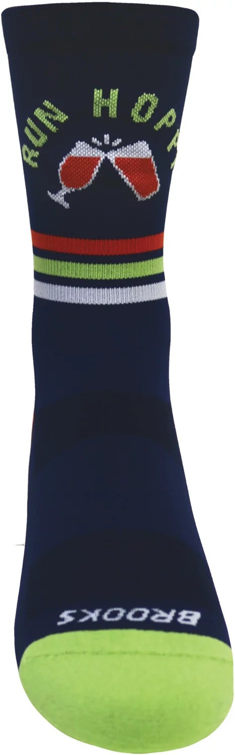 Brooks Adults' Tempo Knit Run Hoppy Running Crew Socks Academy