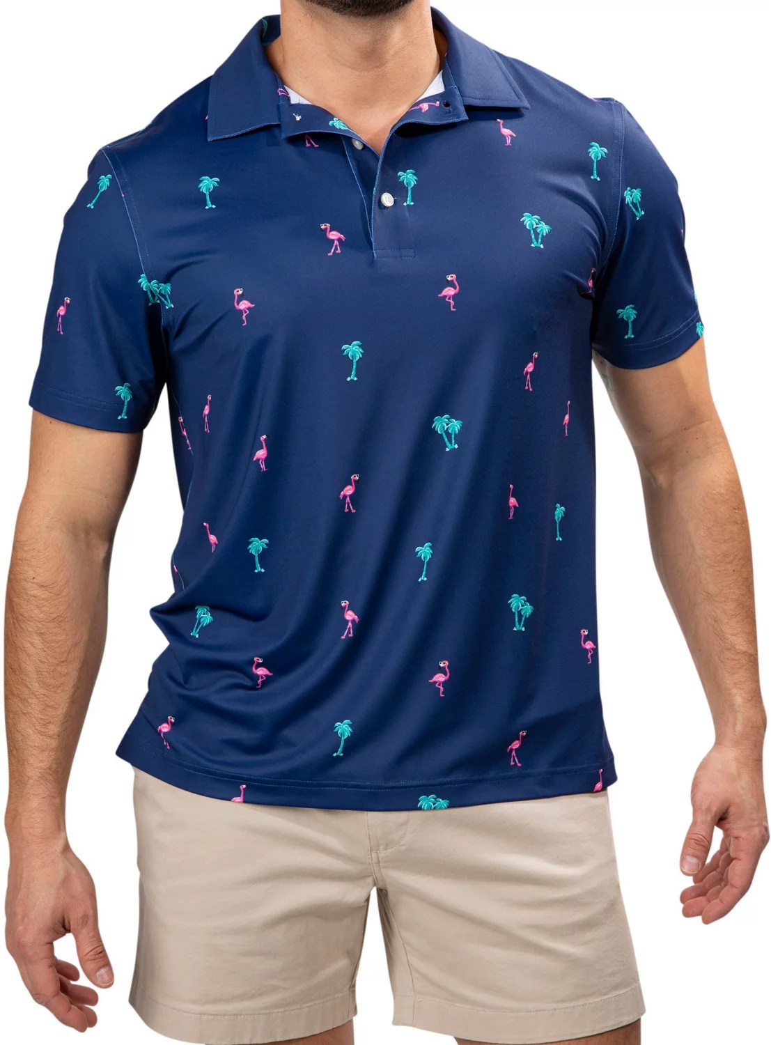 Chubbies Men's Island Palm Stretch Performance Polo Shirts Academy