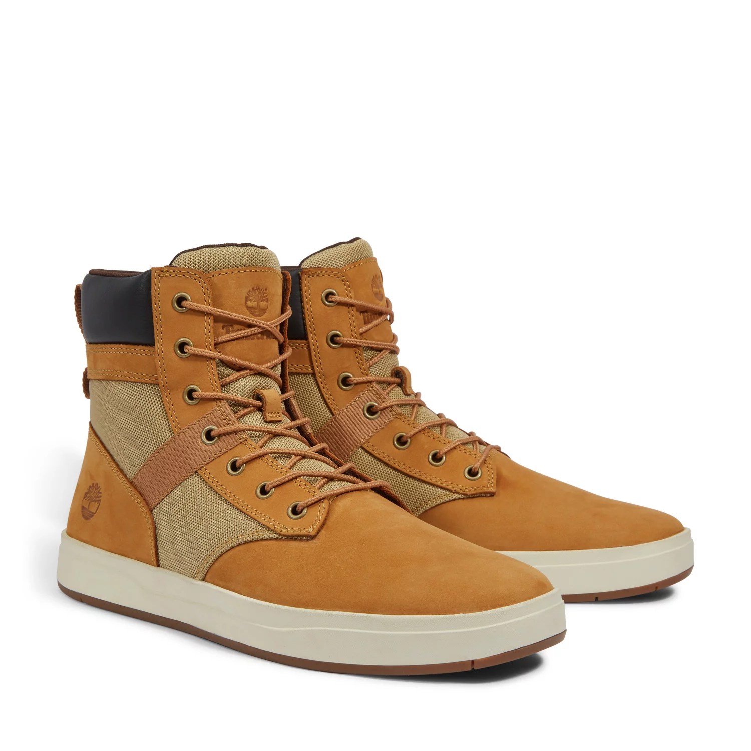 Timberland Men’s Davis Square Toe Leather Fabric Boots Academy