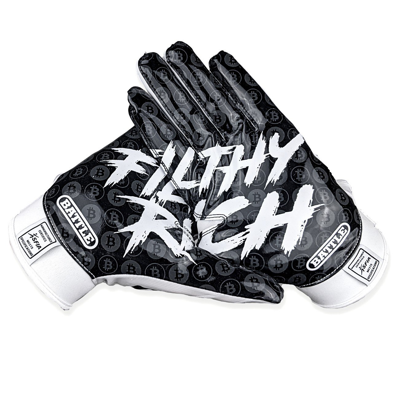 Battle Adults' Filthy Rich Football Gloves Academy