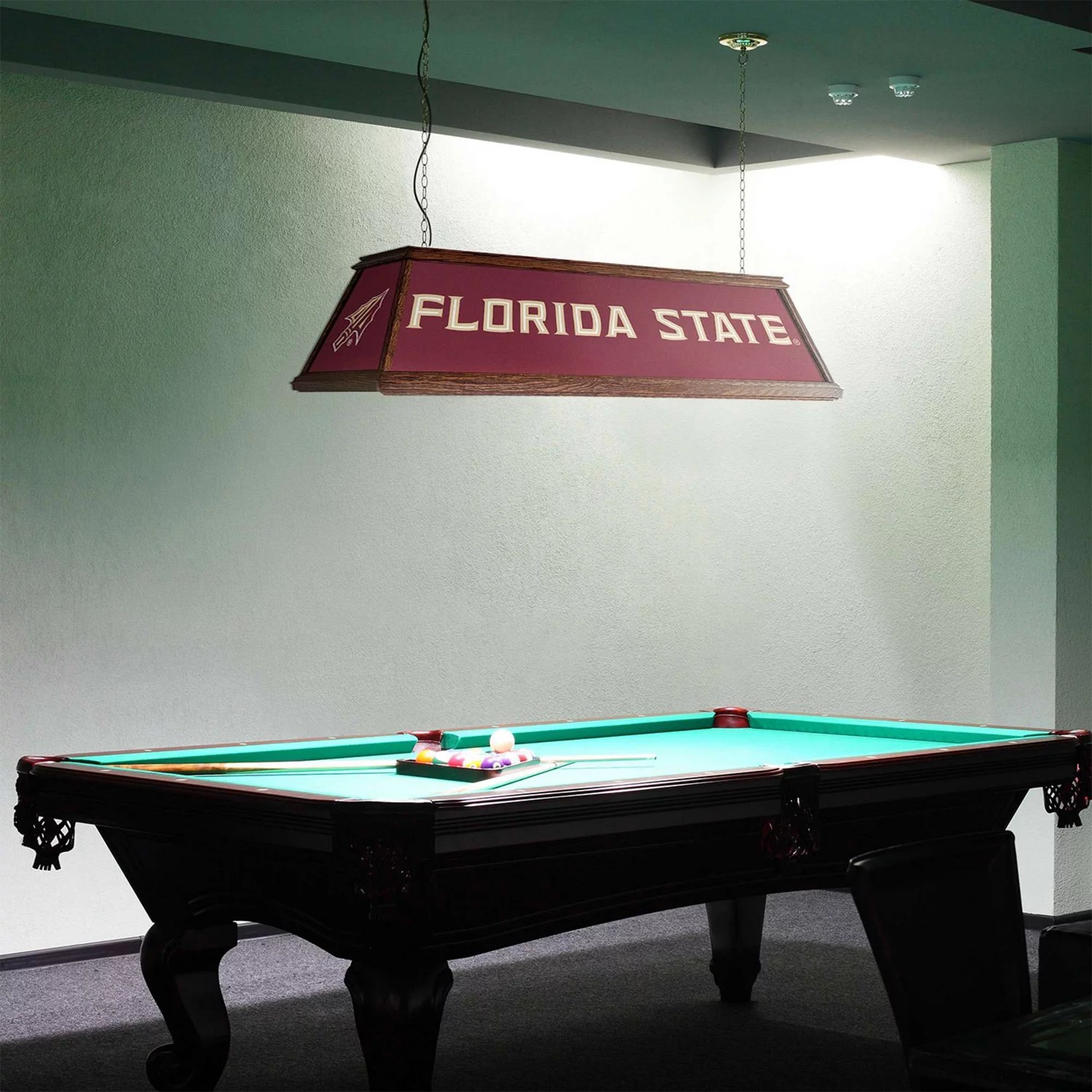 The Fan-Brand Florida State University Premium Wood Pool Table Light