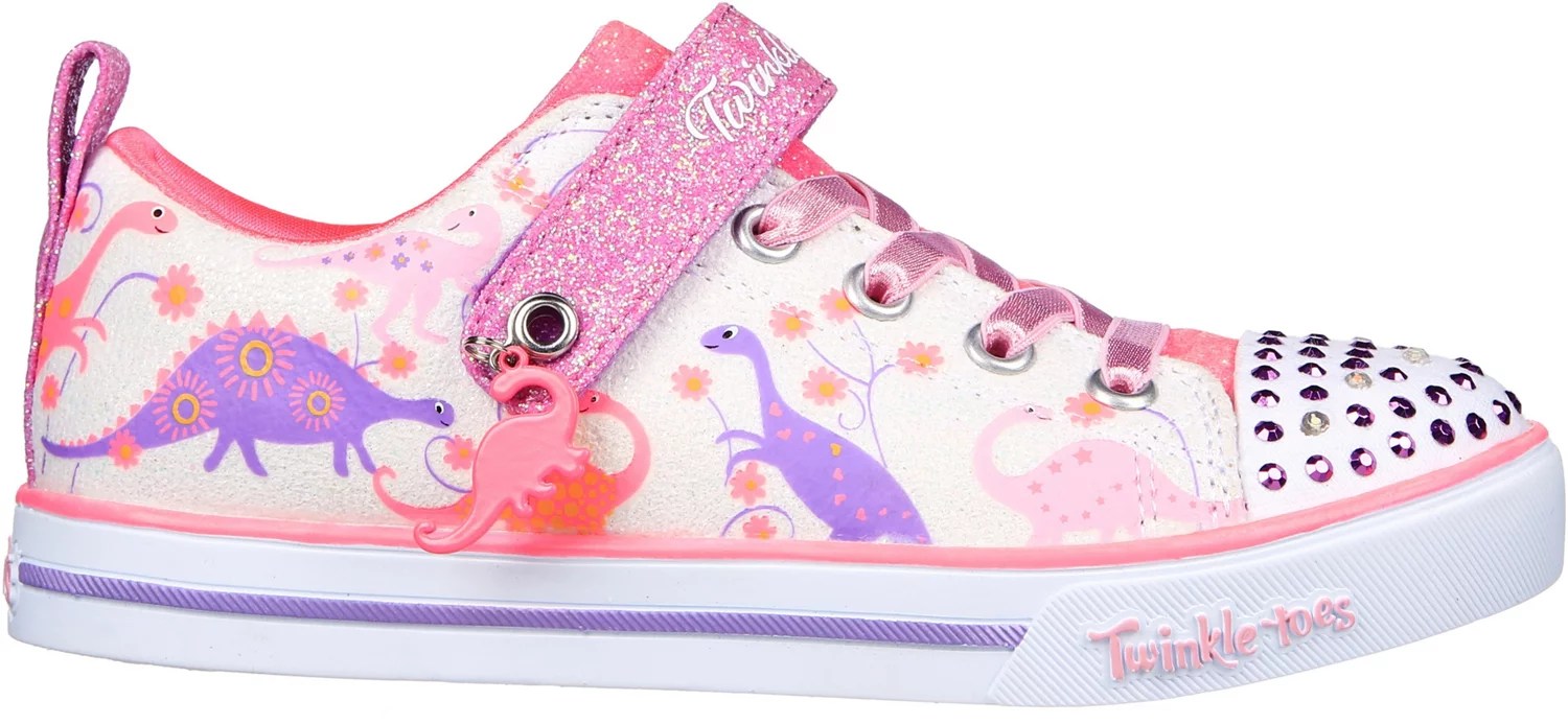 SKECHERS Girls' Twinkle Toes Sparkle Lite Dino Brights Shoes Academy