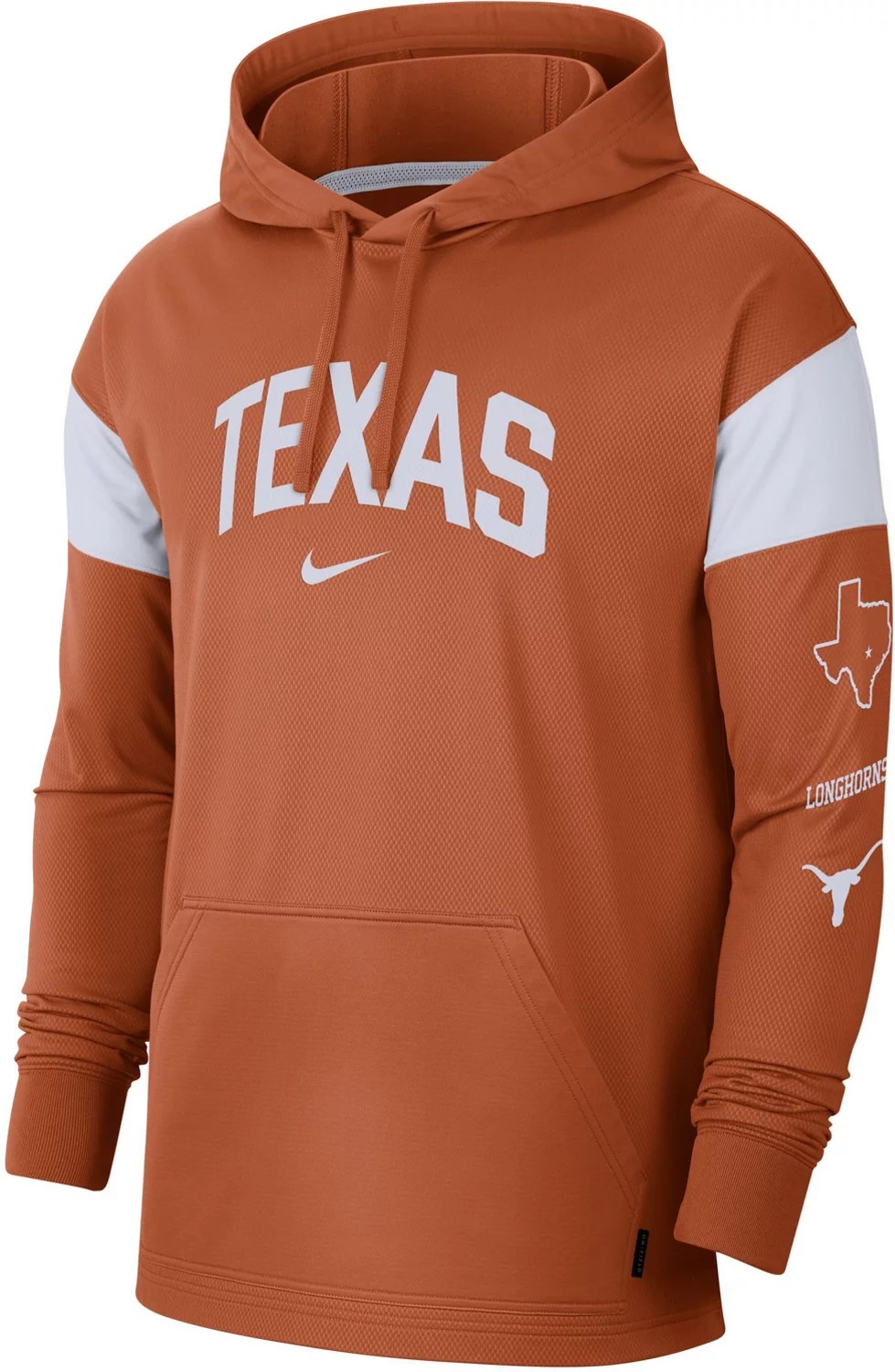 Nike Men's University of Texas DriFIT Jersey Pullover Hoodie Academy