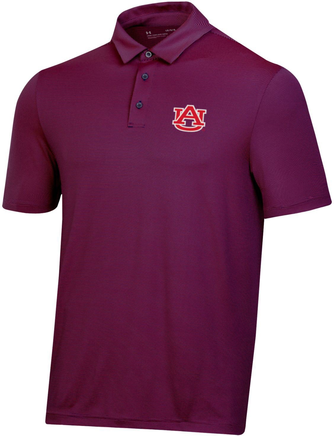 Under Armour Men’s Auburn University Logo T2 Green Trail Stripe Polo