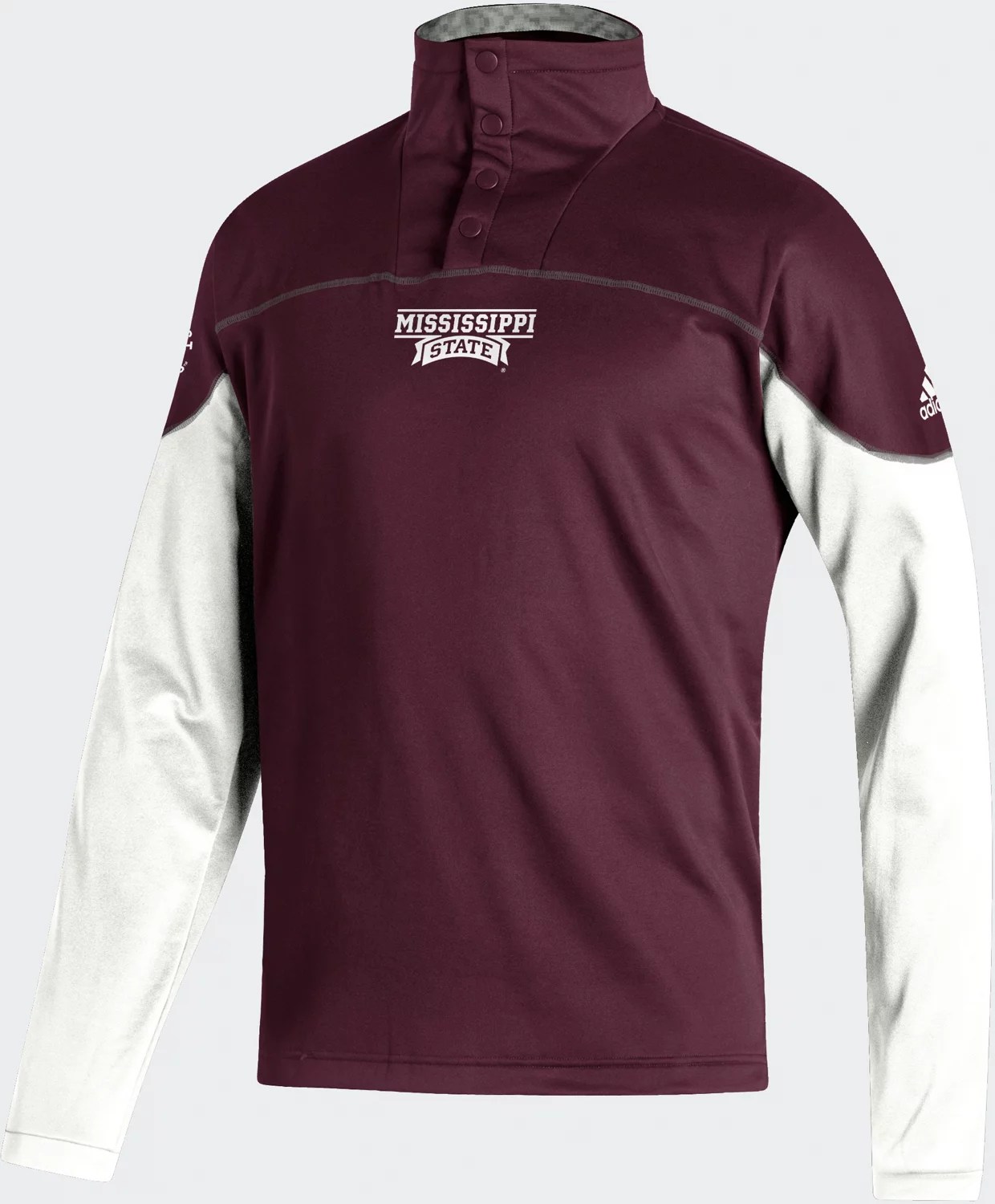 adidas Men's Mississippi State University Stadium Knit Snap 1/4Zip