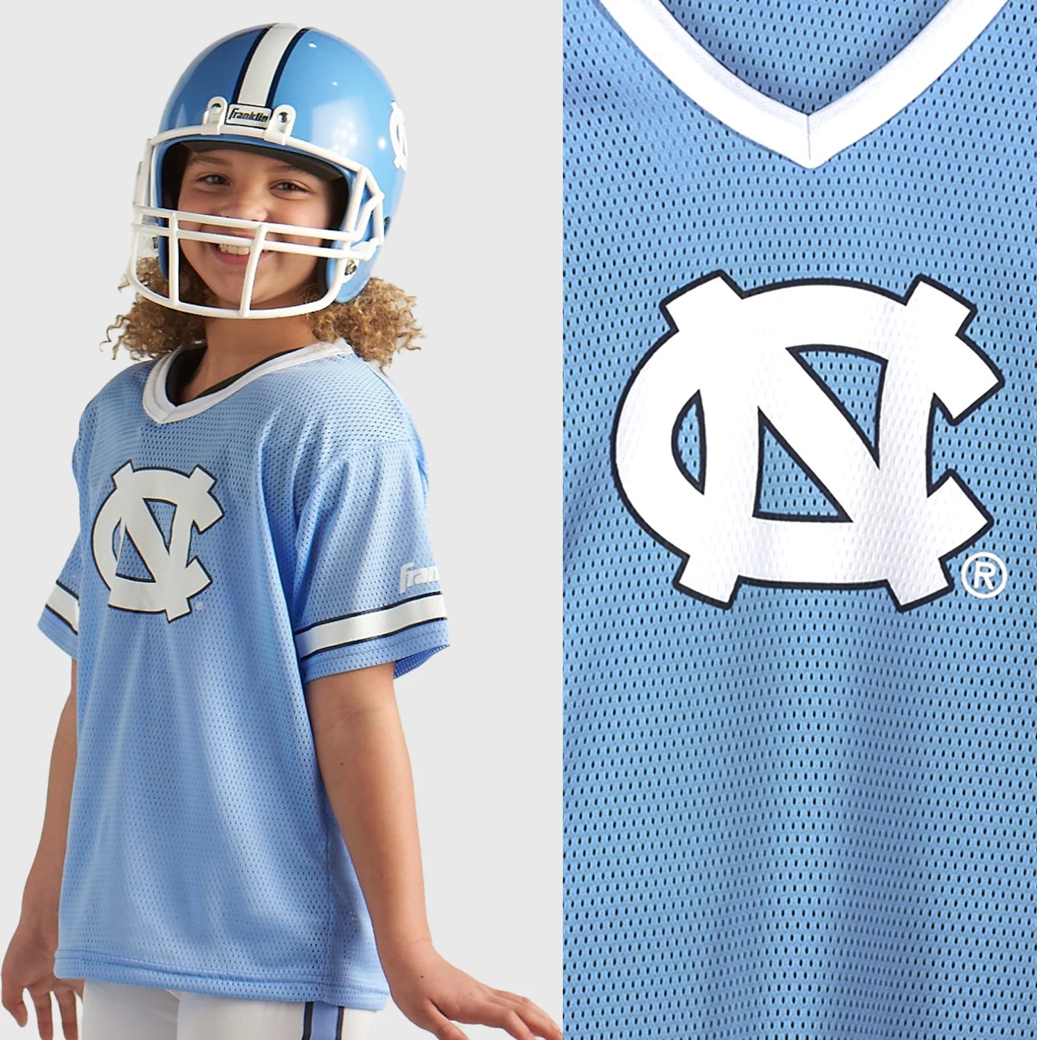 Franklin Youth University of North Carolina Football Helmet and Jersey