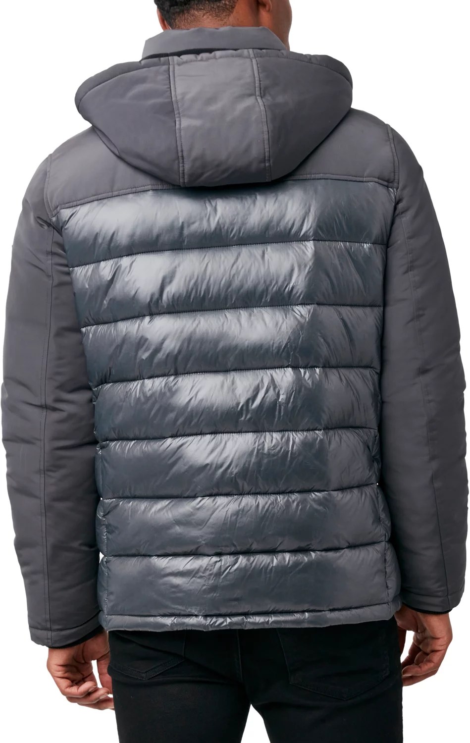 Nautica Men's Mixed Media Puffer Jacket Academy