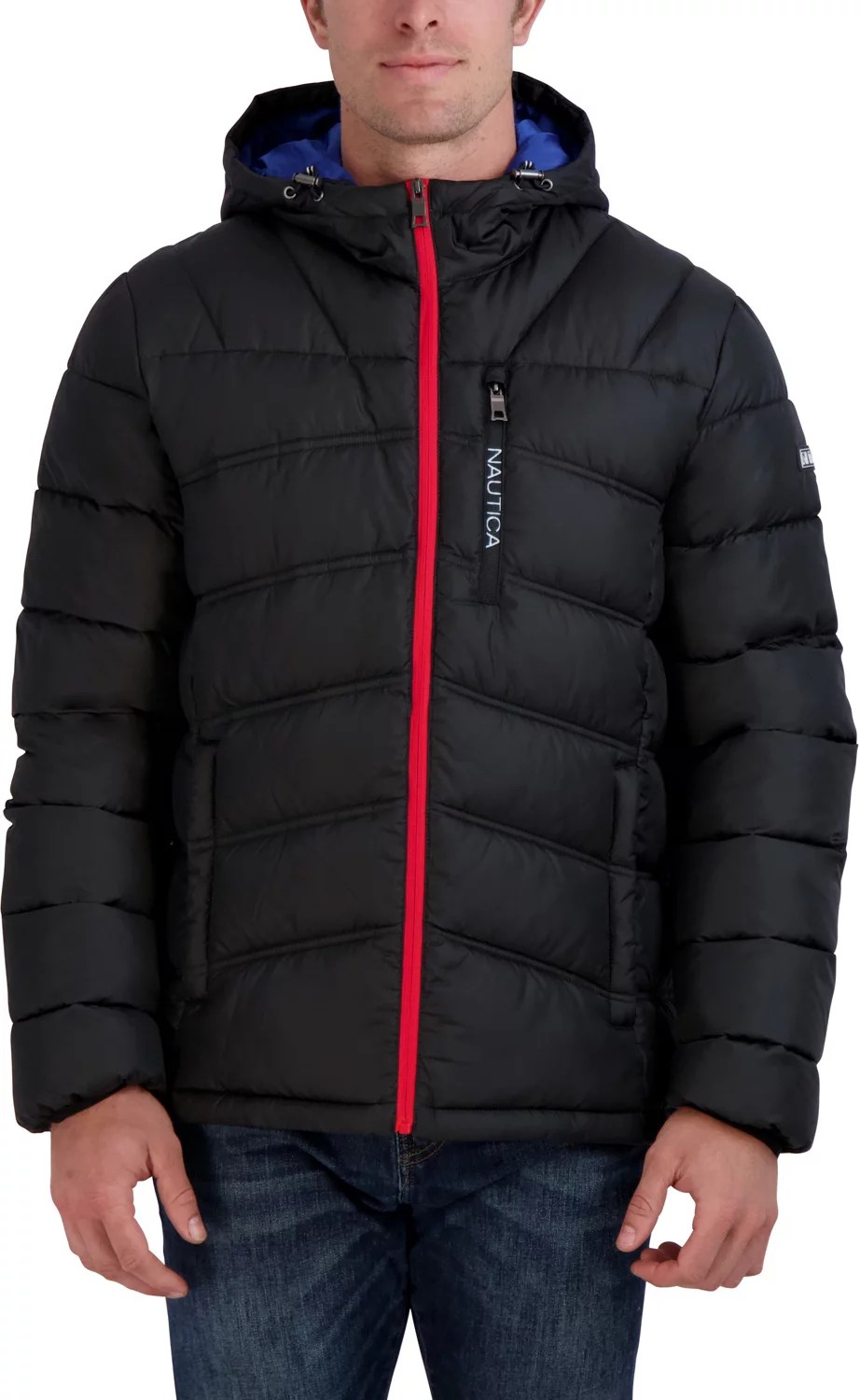 Nautica Men's Poly Hooded Puffer Jacket Academy