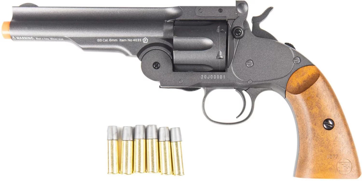 Barra Airguns Schofield Gunmetal 6mm 5 in Airsoft Revolver Academy