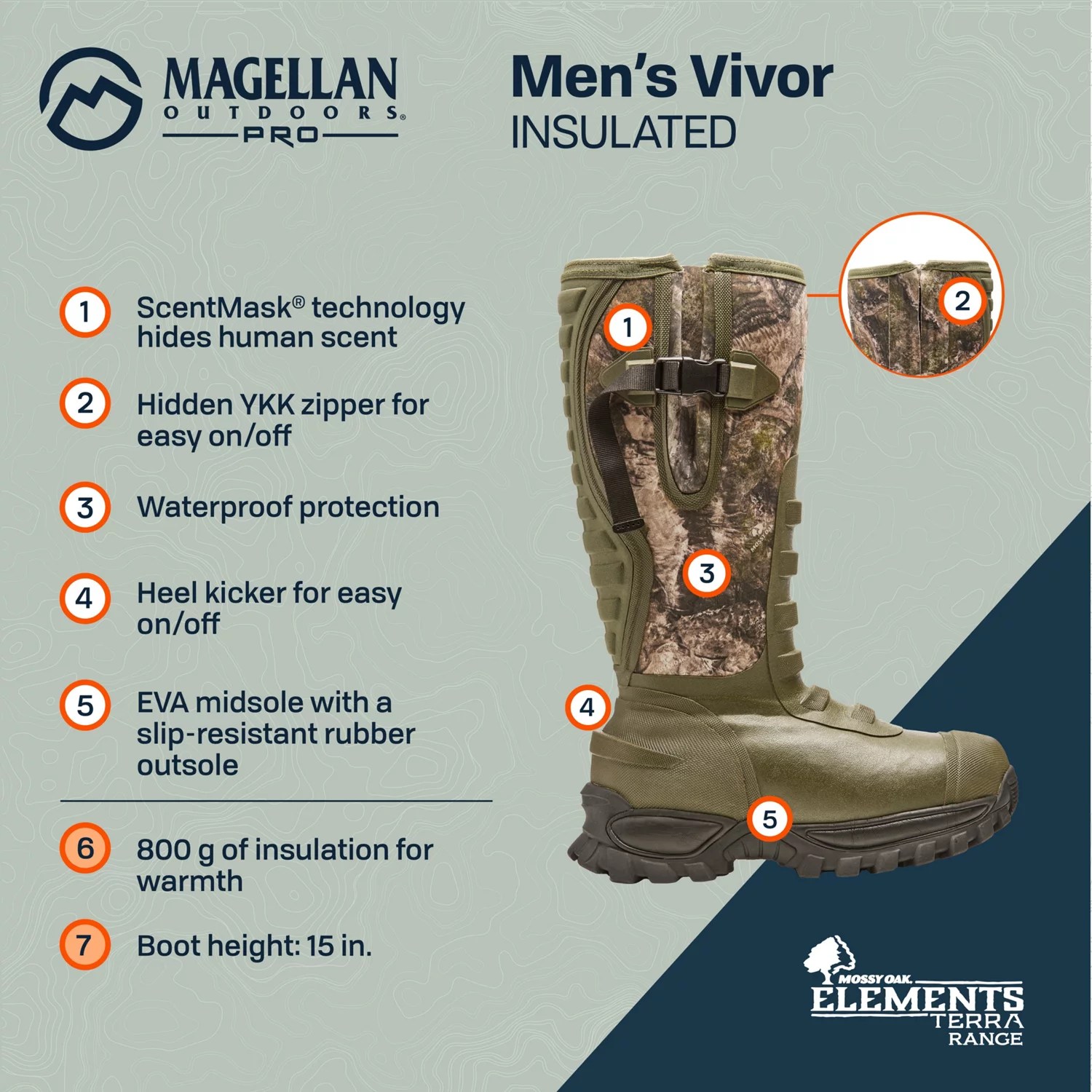 Magellan Outdoors Pro Men's Pro Hunt Vivor Boots Academy