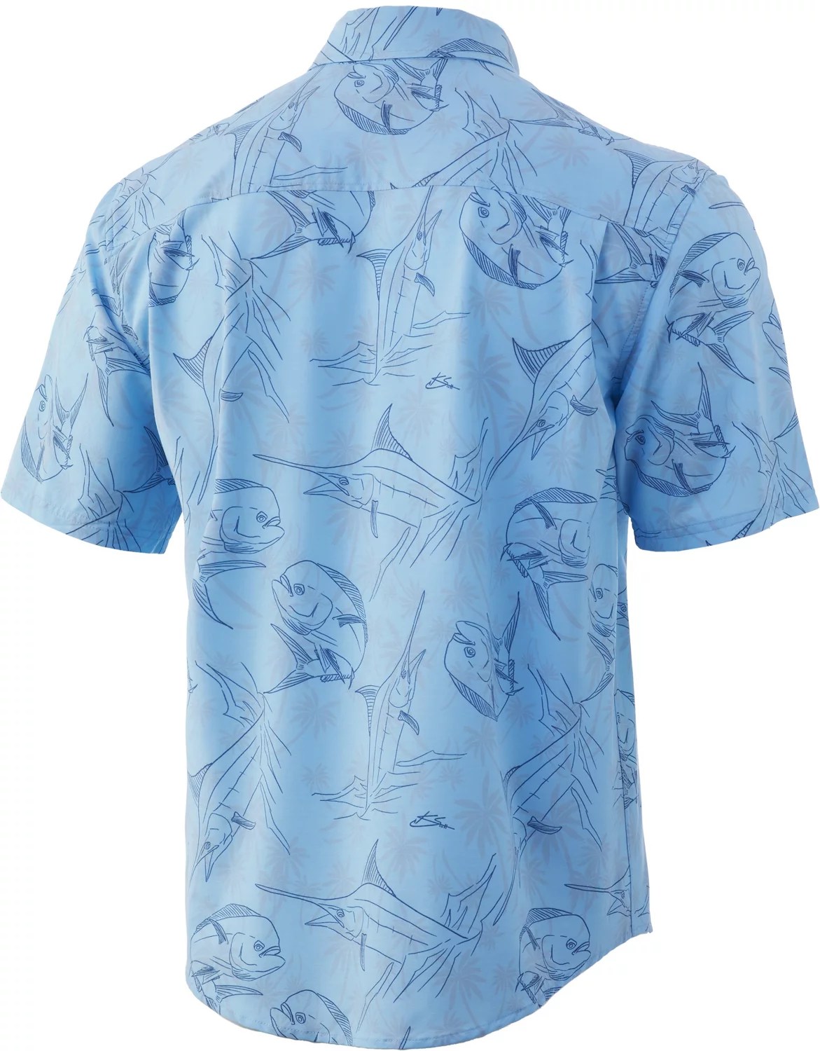 Huk Men's Kona Palm Slam Short Sleeve Button Down Shirt Academy