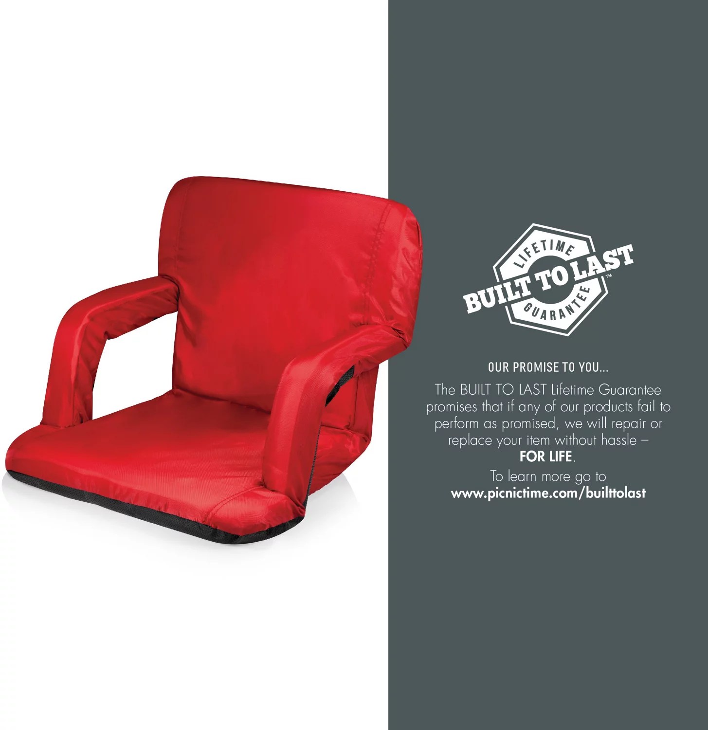 Picnic Time Ventura Portable Reclining Stadium Seat Academy