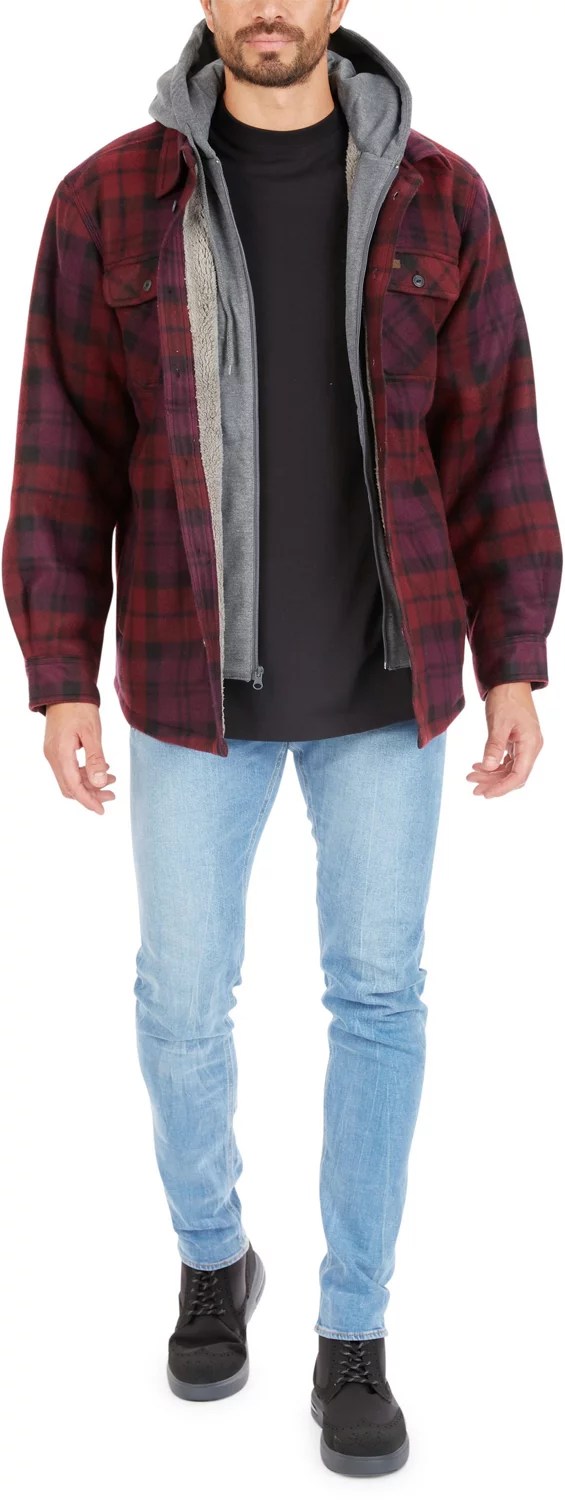 Smith's Workwear Men's Sherpa Lined Microfleece Shirt Jacket Academy