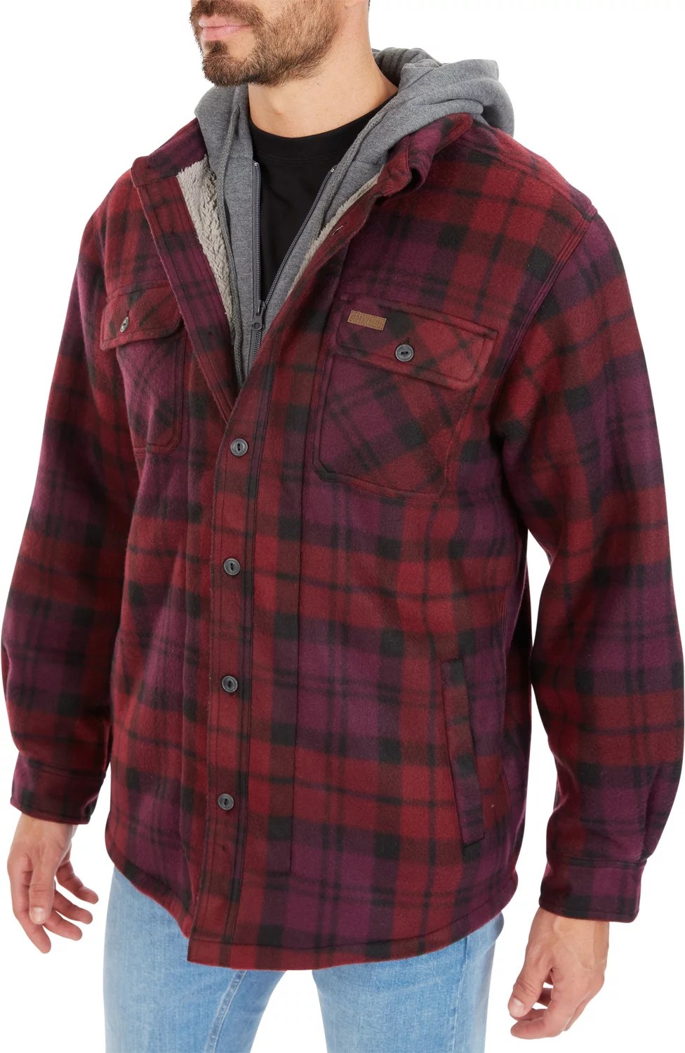 Smith's Workwear Men's Sherpa Lined Microfleece Shirt Jacket Academy