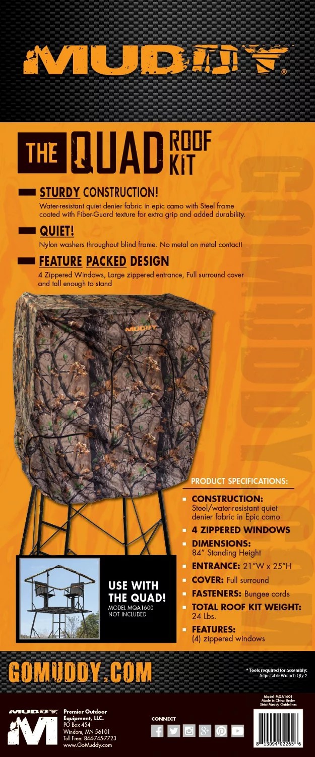 Muddy Outdoors The Quad Roof Kit Enclosure Academy