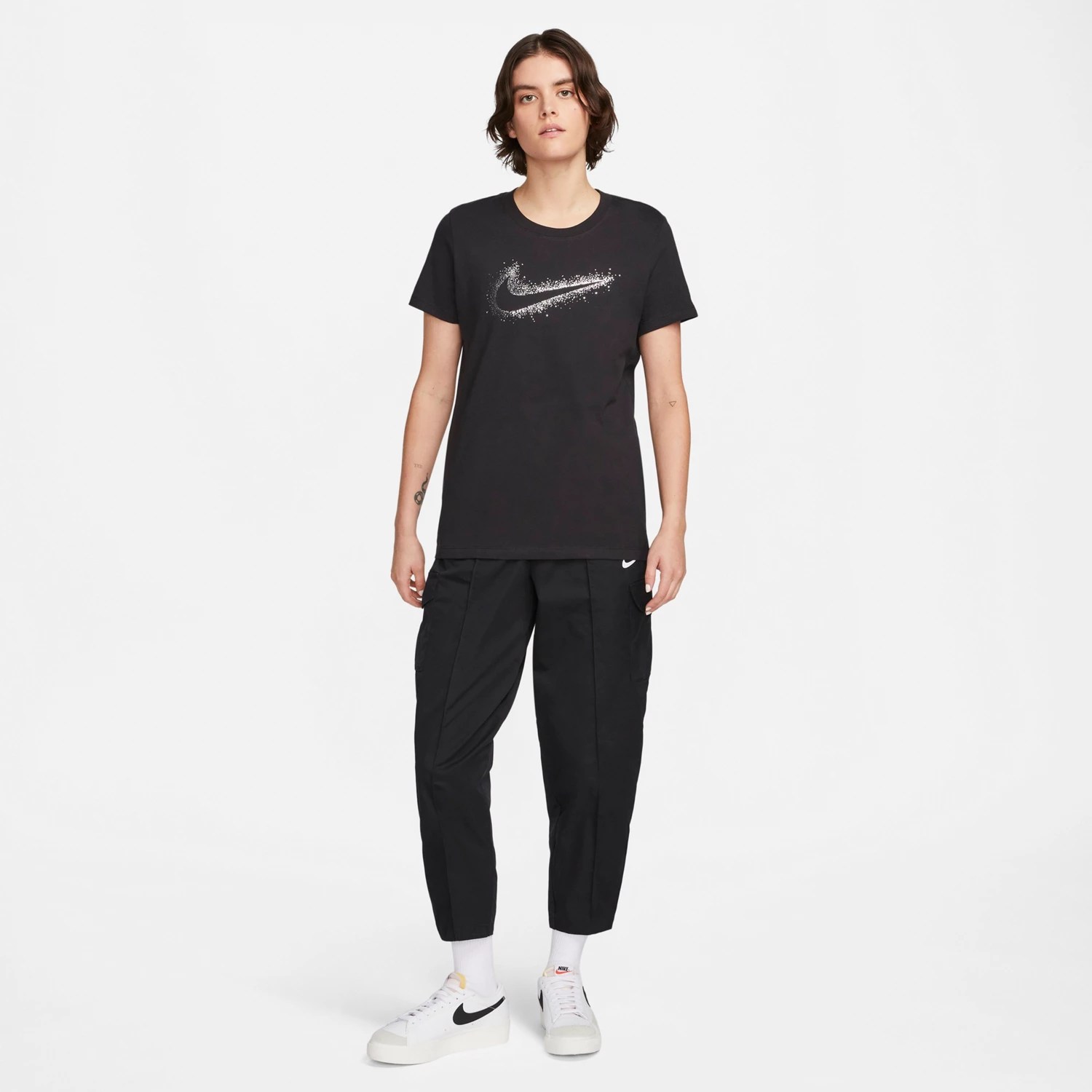 Nike Women's Sportswear Galaxy Swoosh Graphic Short Sleeve Tshirt Academy