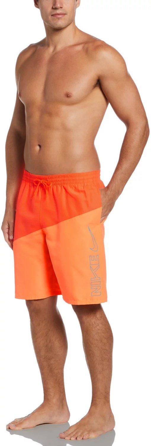 Nike Men’s Block Swoosh Volley Swim Trunks 9 in Academy