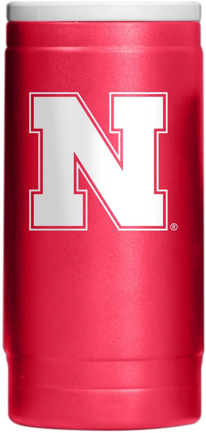 Logo Brands University of Nebraska Flip Powder Slim Can Coolie Academy