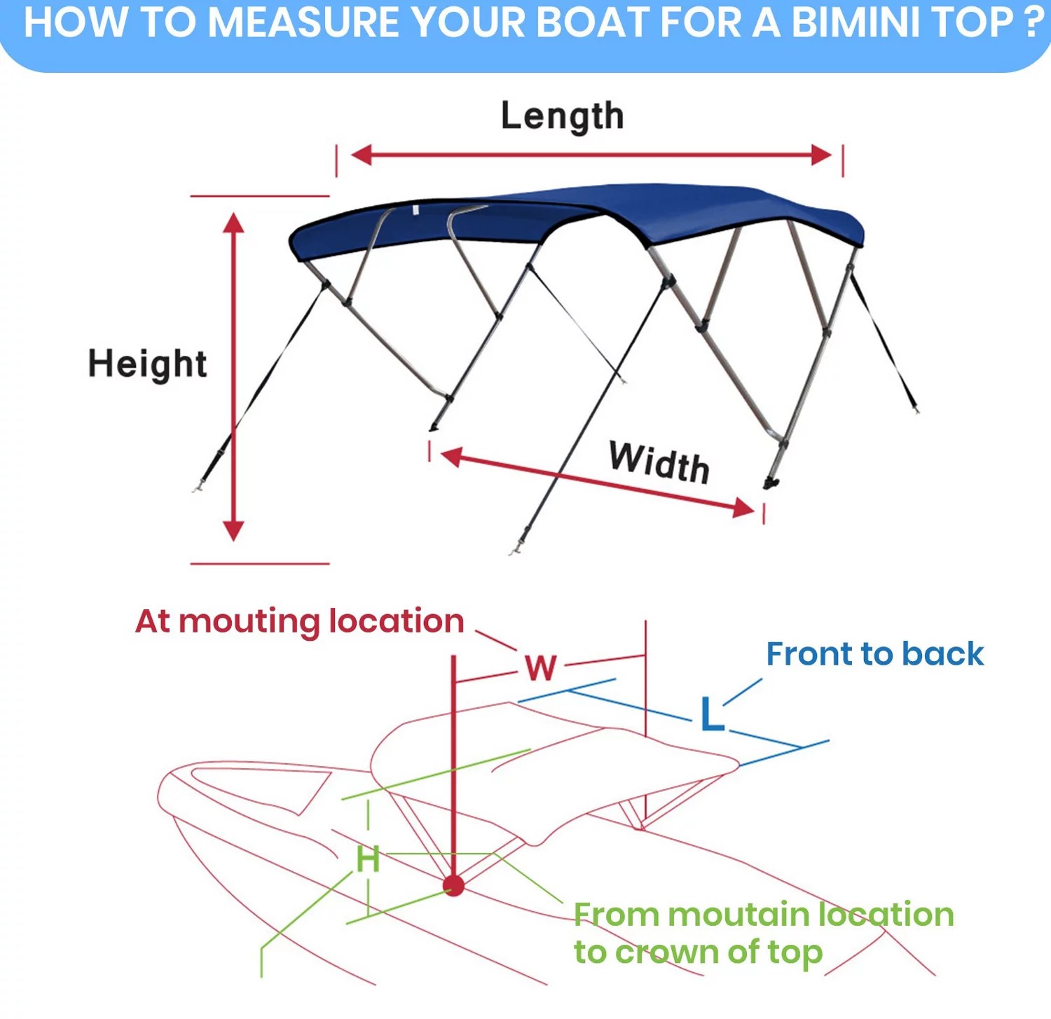 Leader Accessories 4Bow Bimini Top Academy