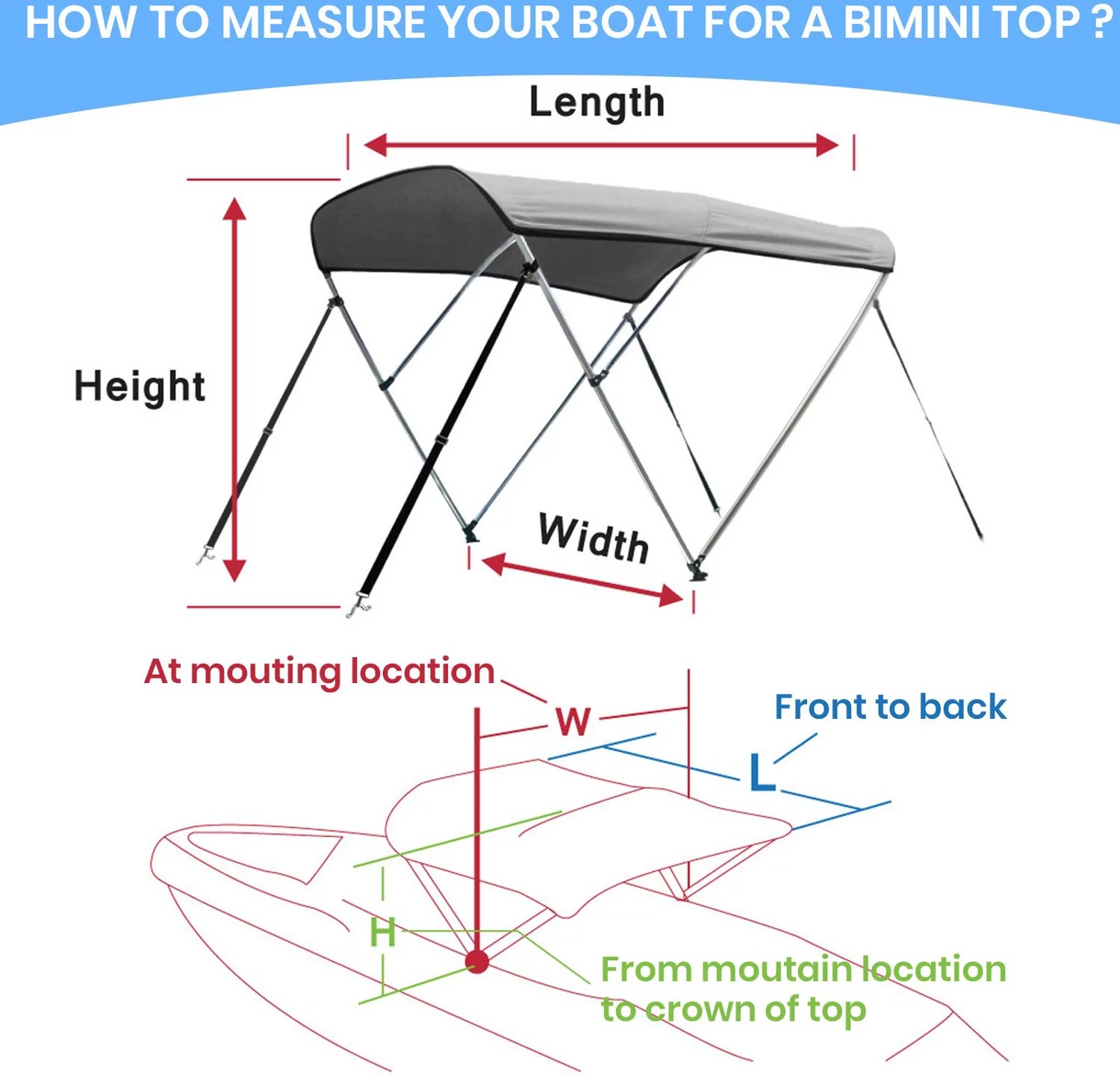 Leader Accessories 4Bow Bimini Top Academy