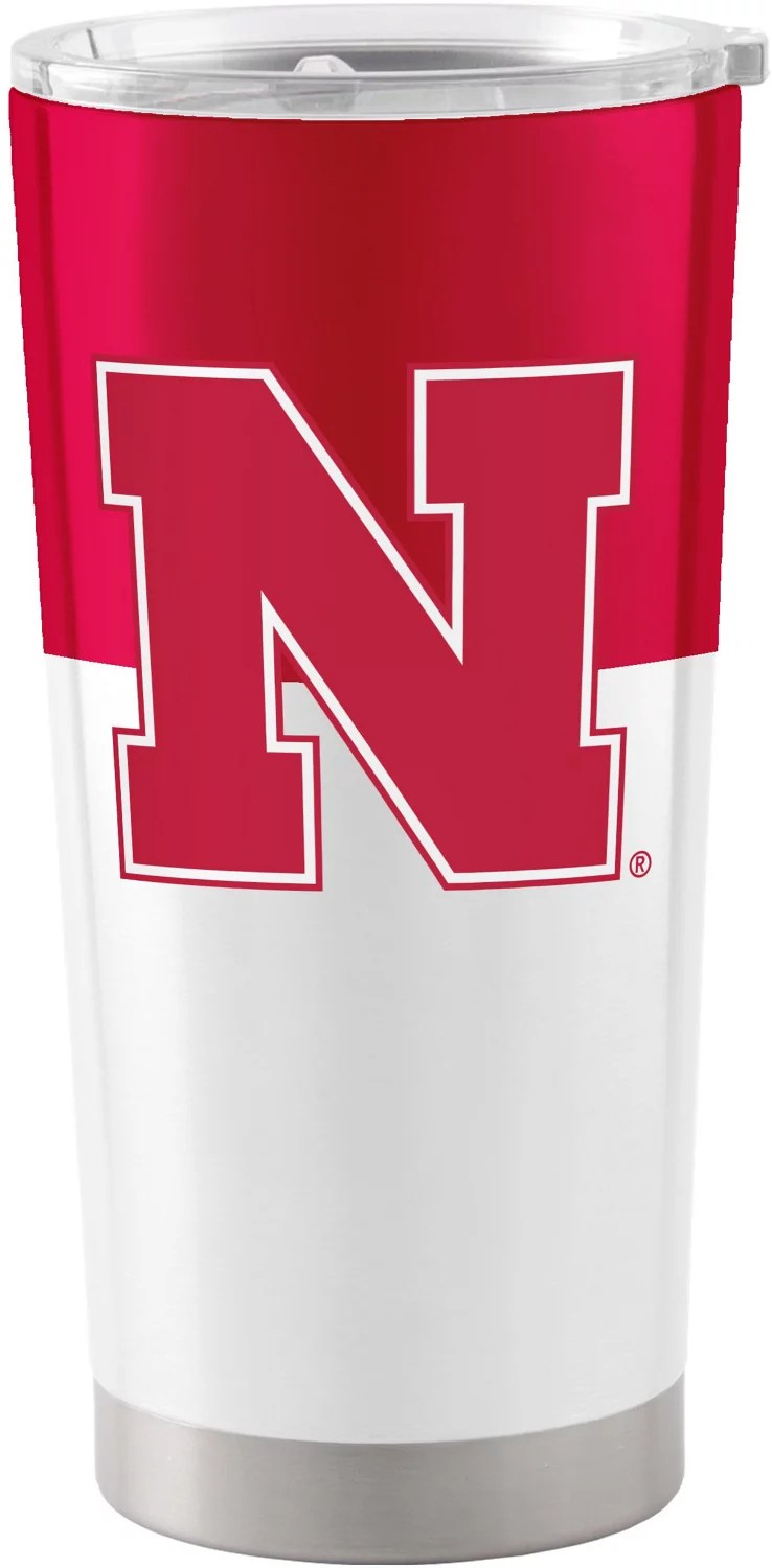 Logo Brands University of Nebraska 20 oz Colorblock Stainless Tumbler