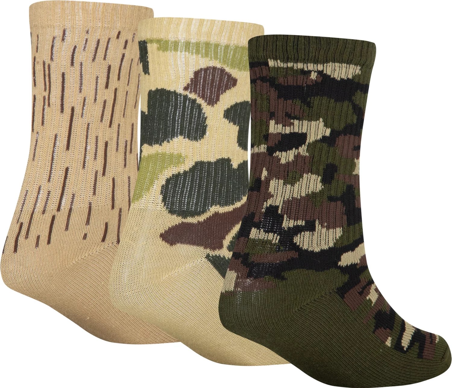 Nike Youth Camo Crew Socks 3Pack Academy