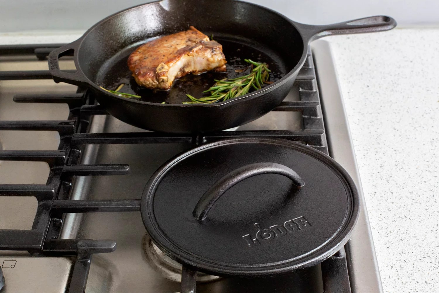 Lodge 8in Round Cast Iron Grill Press Academy