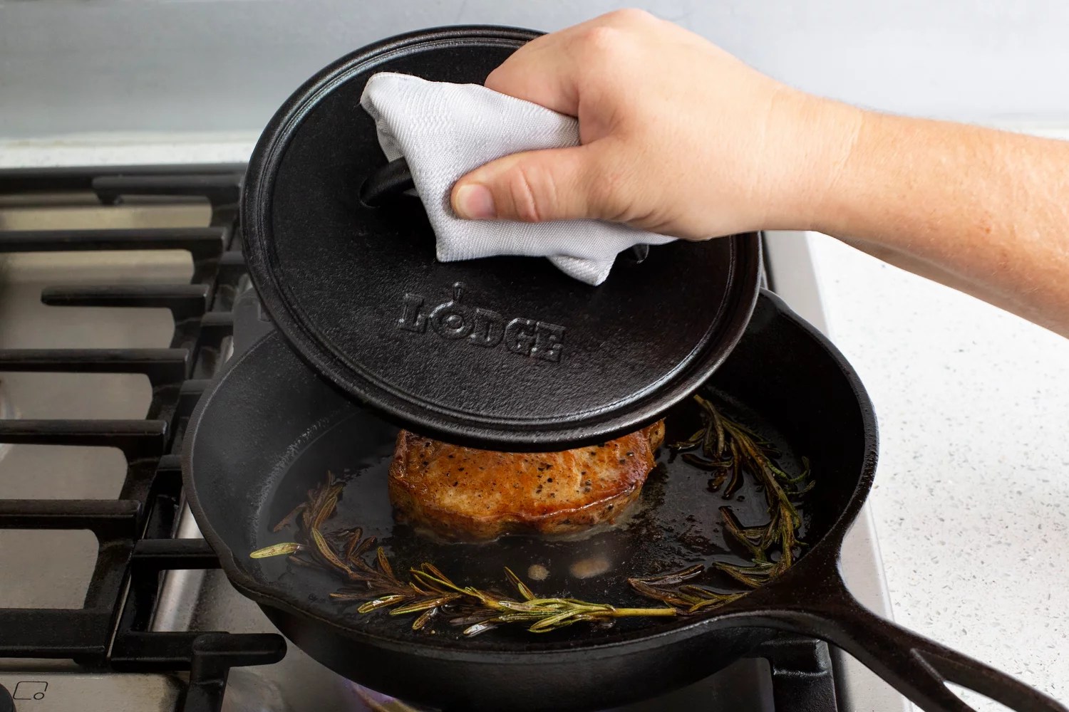 Lodge 8in Round Cast Iron Grill Press Academy