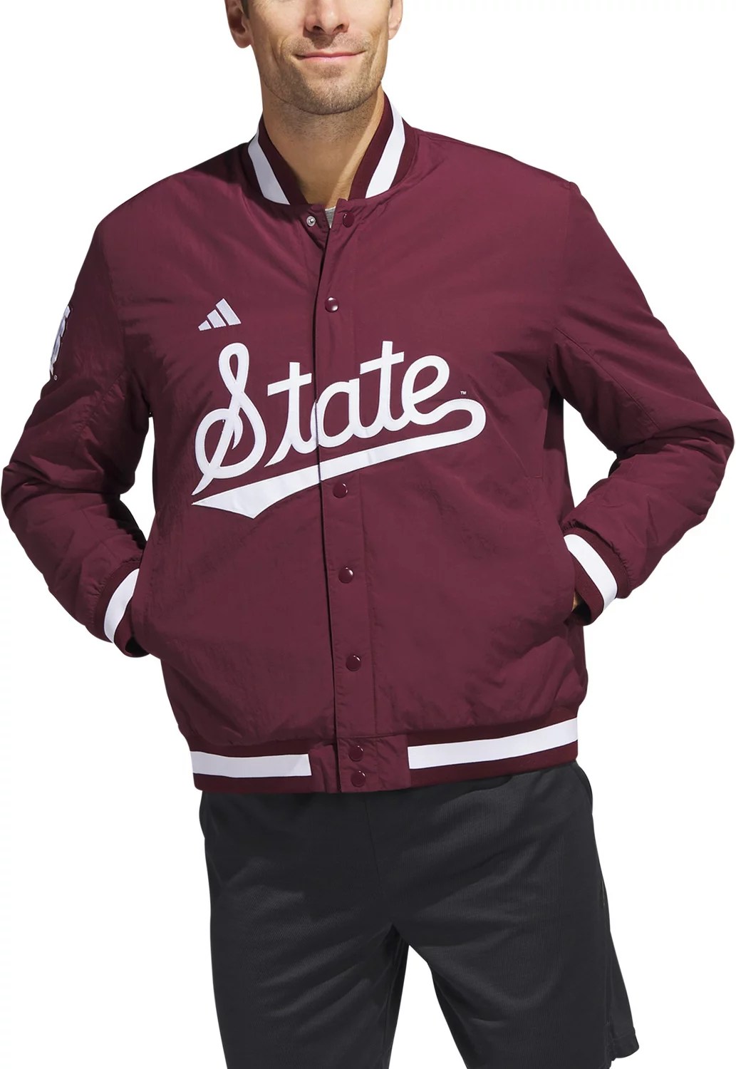 adidas Men's Mississippi State University Baseball Coaches Jacket Academy