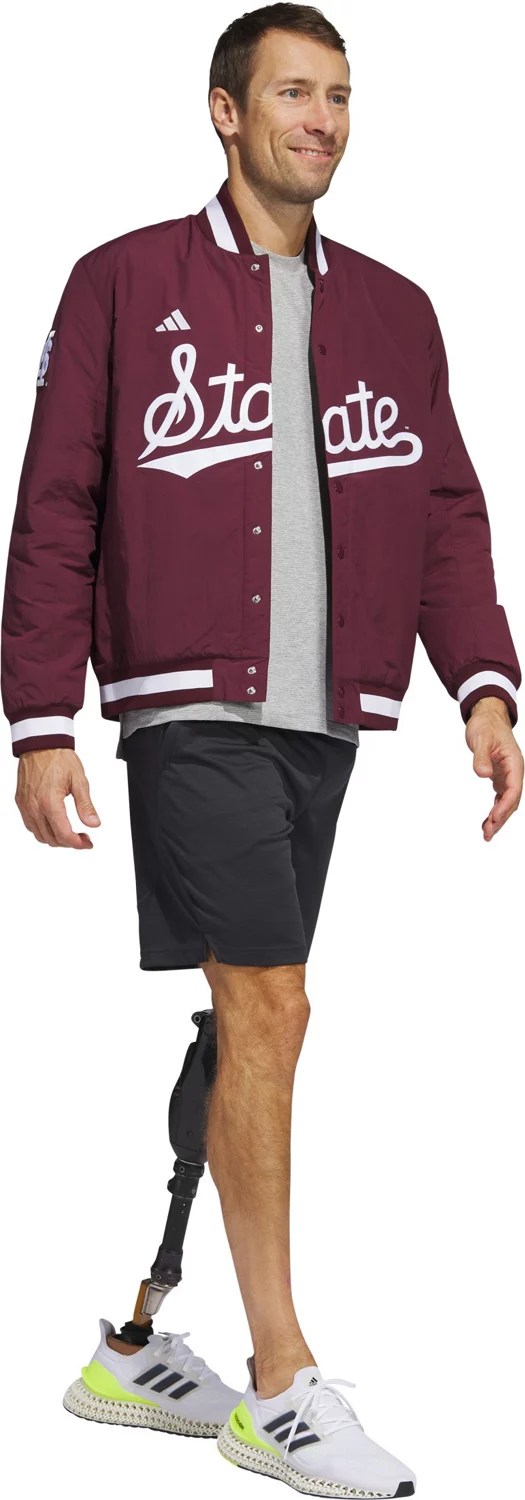 adidas Men's Mississippi State University Baseball Coaches Jacket Academy