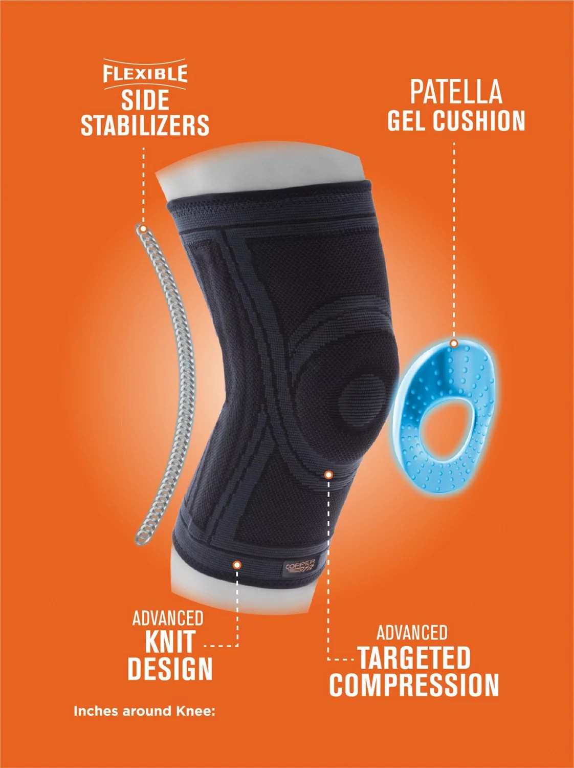 Copper Fit ELITE Copper Infused Compression Knee Stabilizer Academy