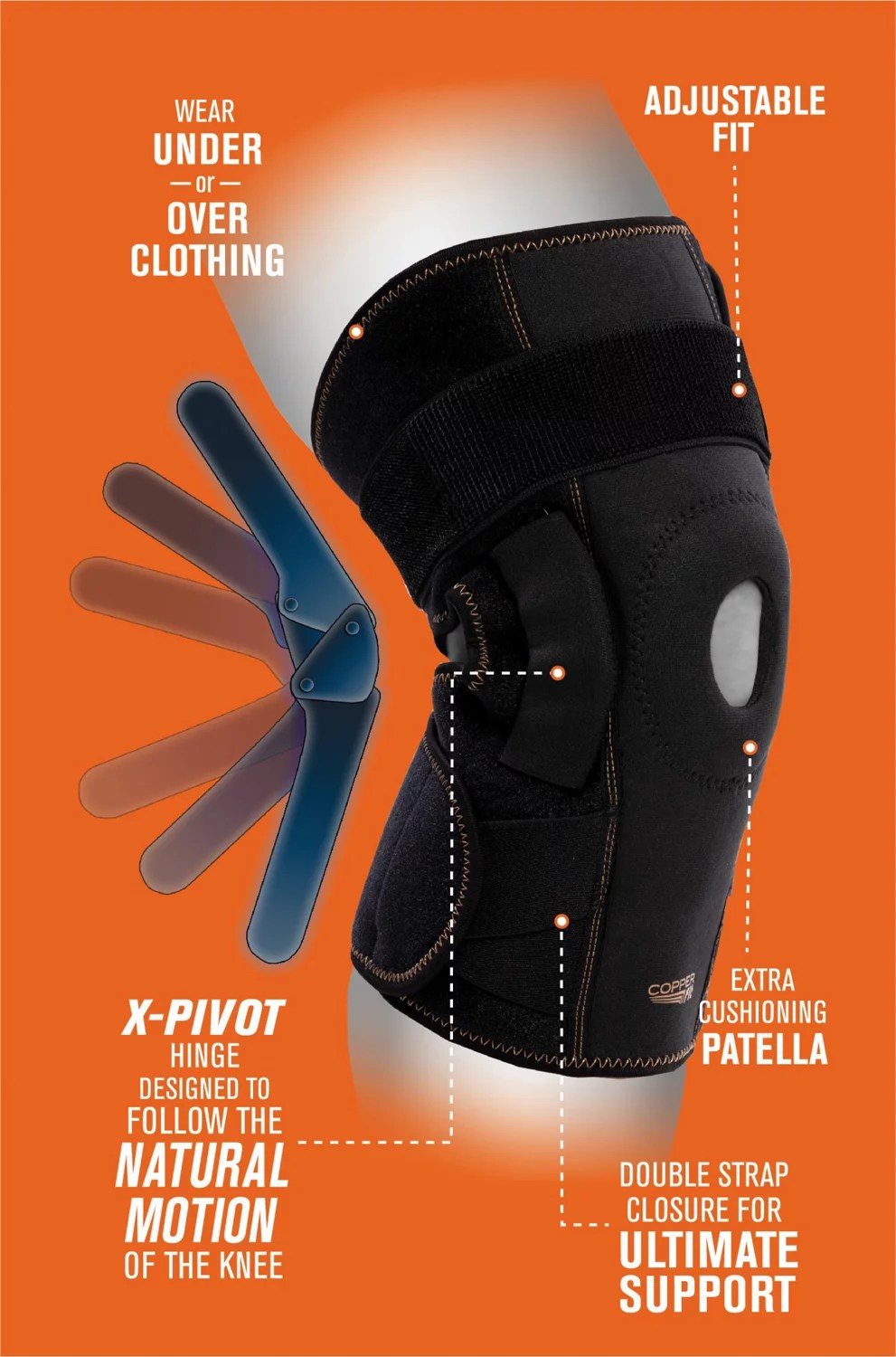 Copper Fit ELITE Copper Infused Knee Brace Academy
