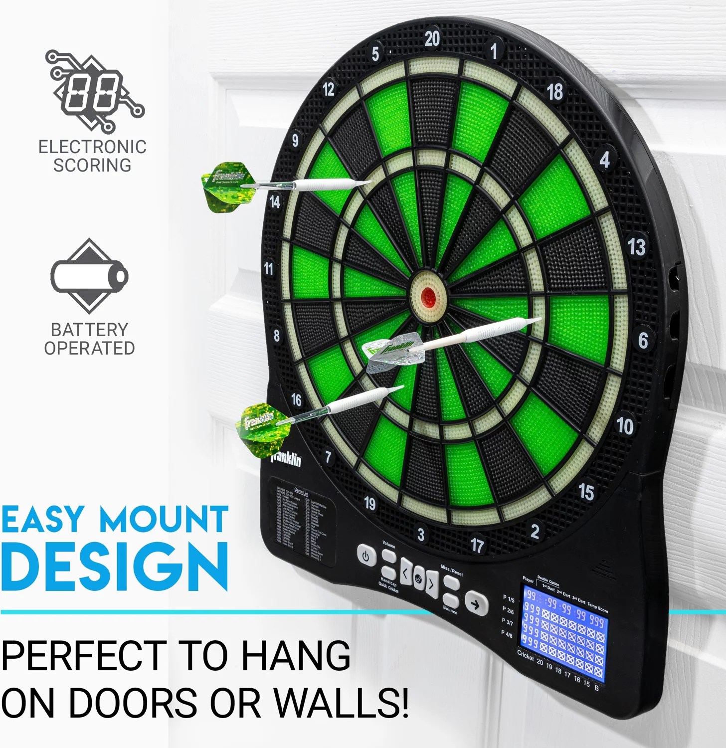 Franklin LightUp Electronic Dart Board Set Academy