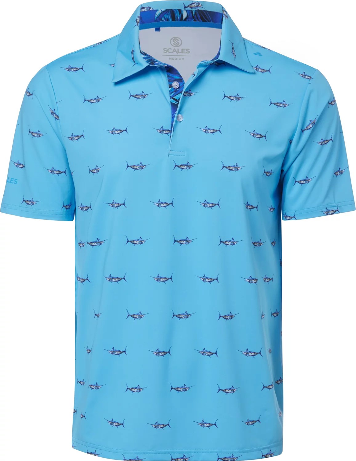 SCALES Men's Tropical Marlin Polo Shirt Academy
