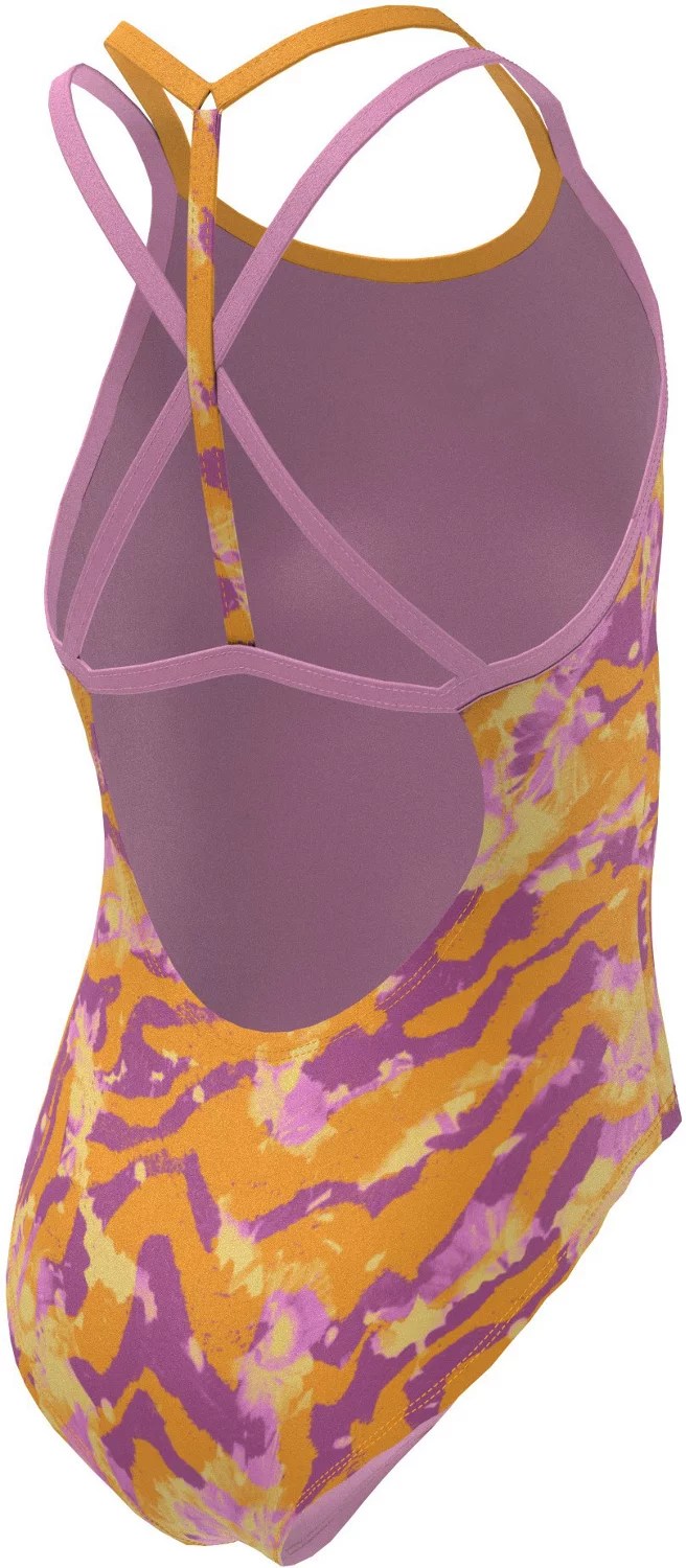 Nike Girls' Watercolor TCrossback OnePiece Swimsuit Academy