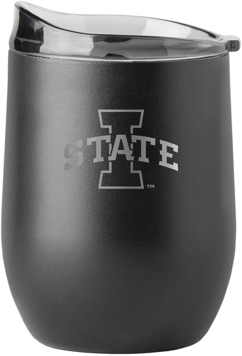 Logo Brands Iowa State University Etch Black Powder Coat 16 oz Curved