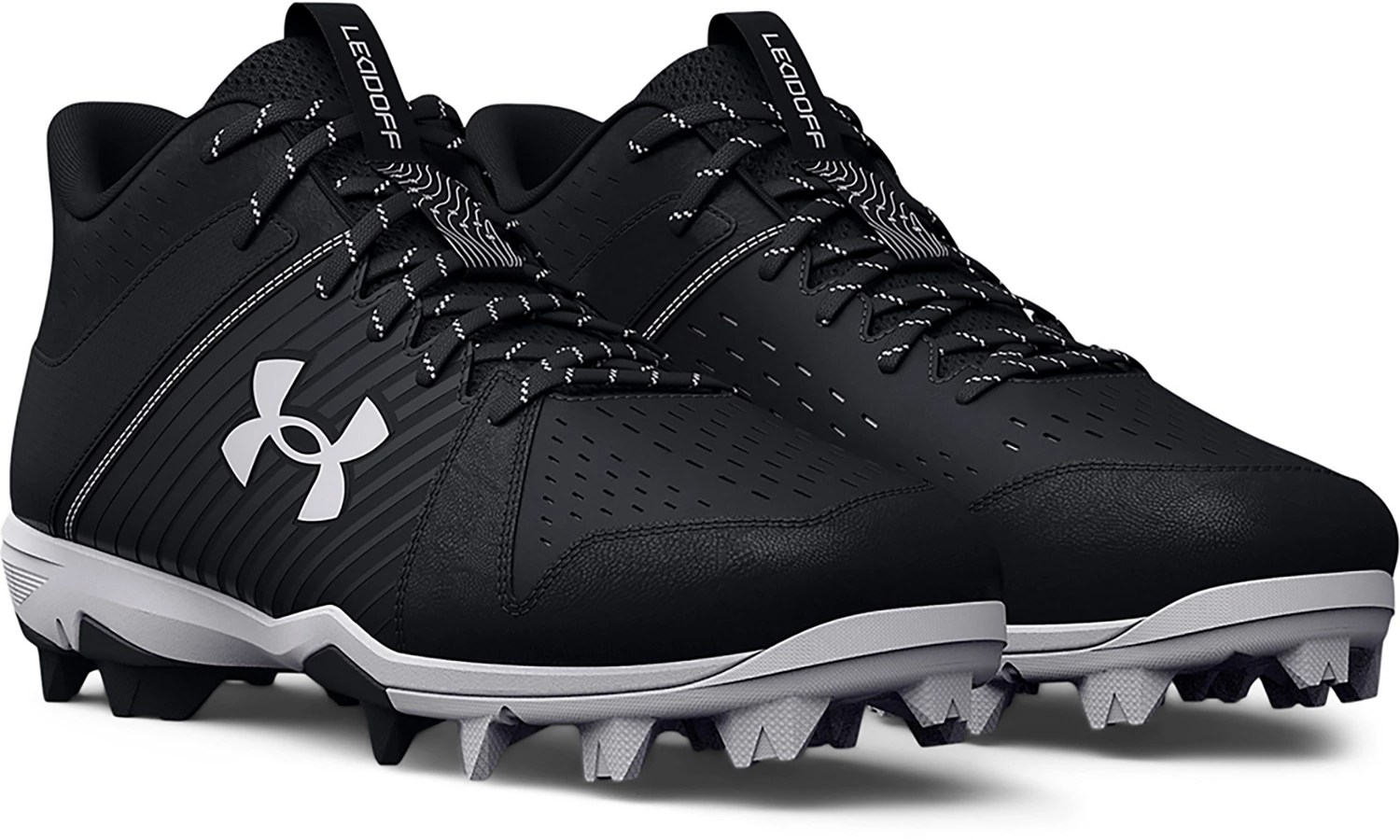 Under Armour Adults' Leadoff Mid Rubber Molded Baseball Cleats Academy