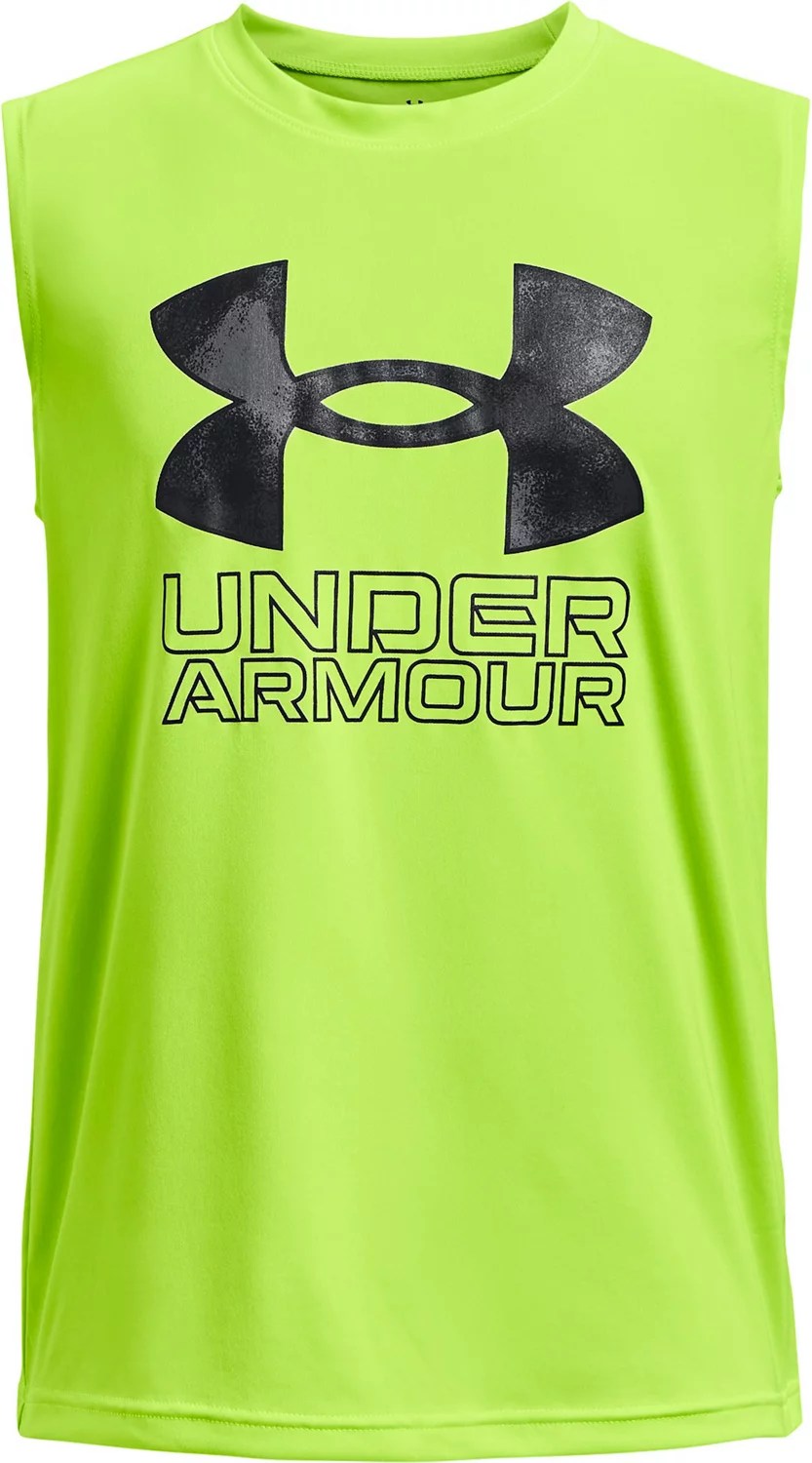 Under Armour Boys' Tech Hybrid Print Fill Tank Top Academy