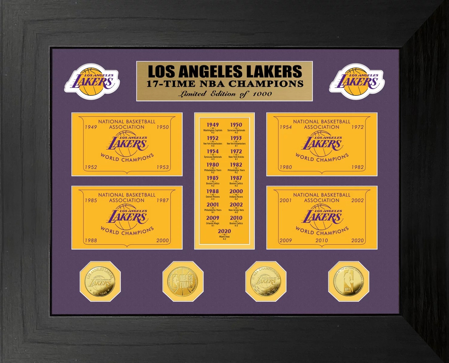 The Highland Mint Los Angeles Lakers 17x Champions Gold Coin Deluxe