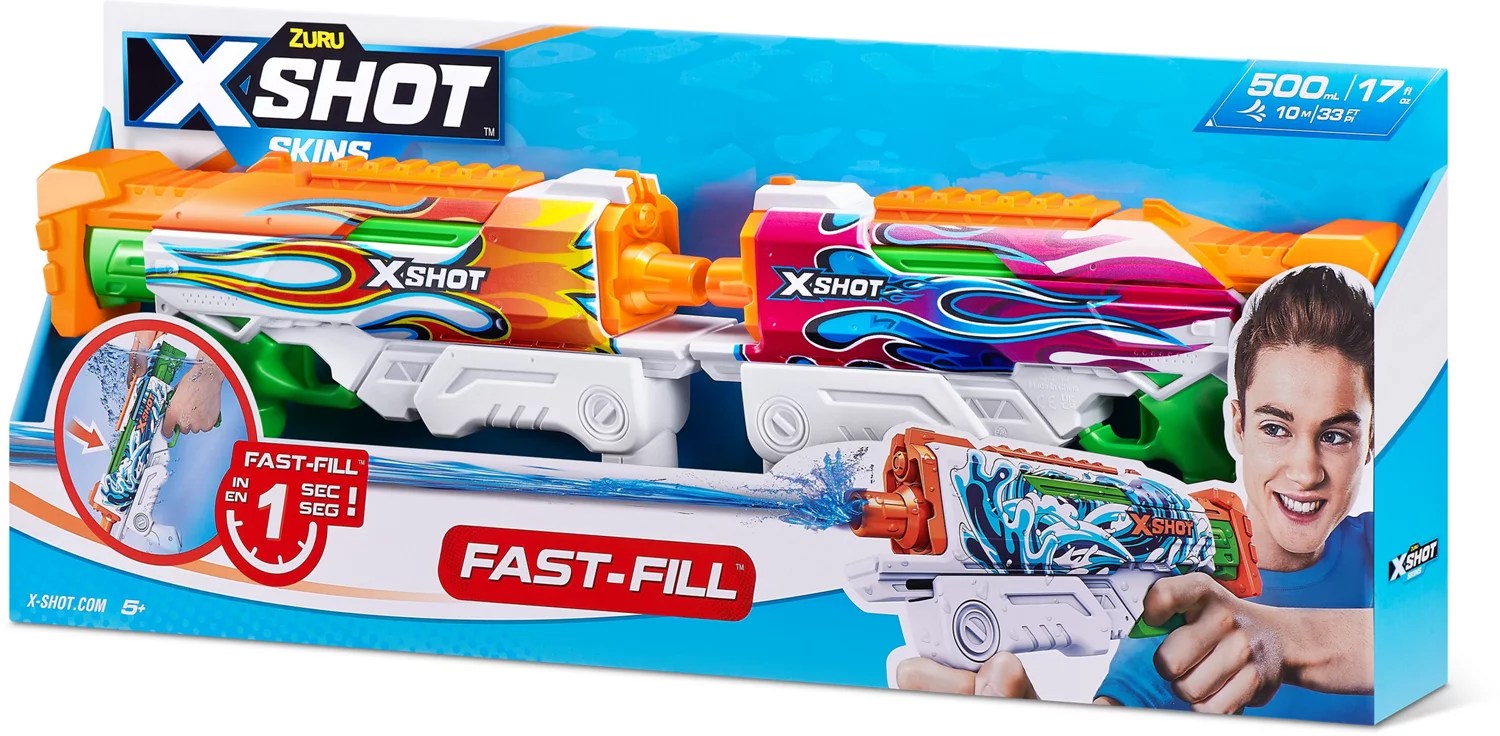ZURU XShot FastFill Hyperload Water Blaster 2Pack Academy