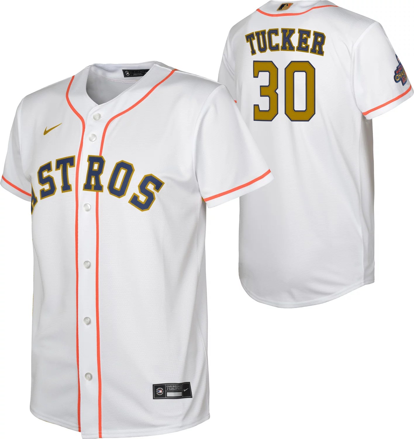 Nike Youth Houston Astros Gold Kyle Tucker Replica Jersey Academy