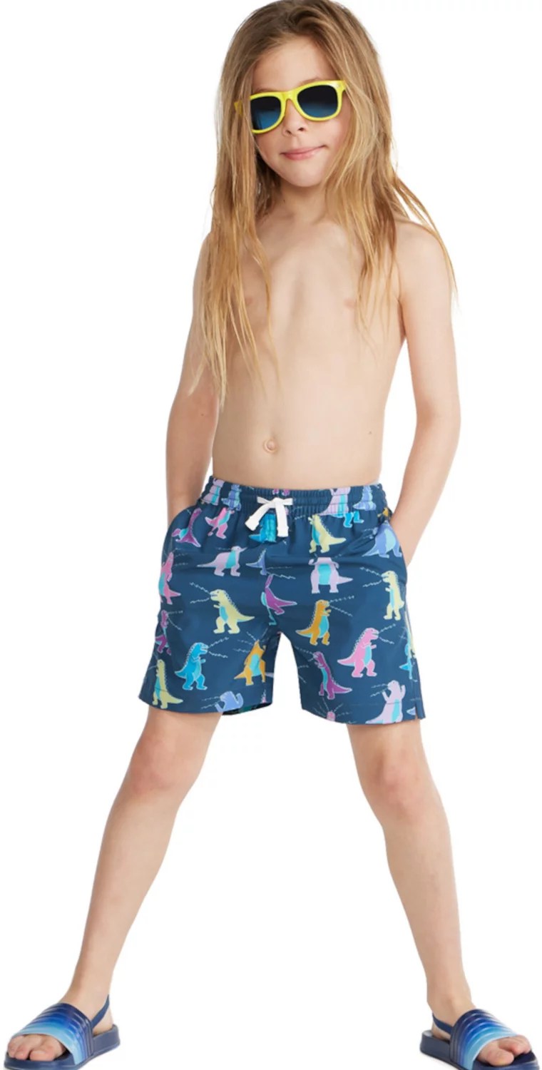 Chubbies Boys' Tyrannosaurus Reps Stretch Swim Trunks Academy