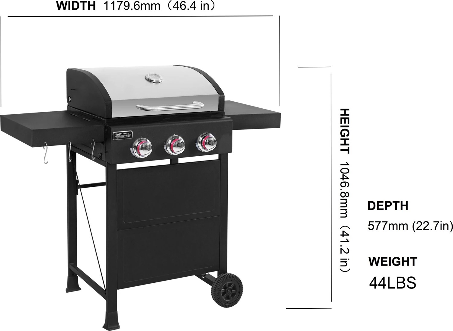 Outdoor Gourmet 3Burner Gas Grill Academy