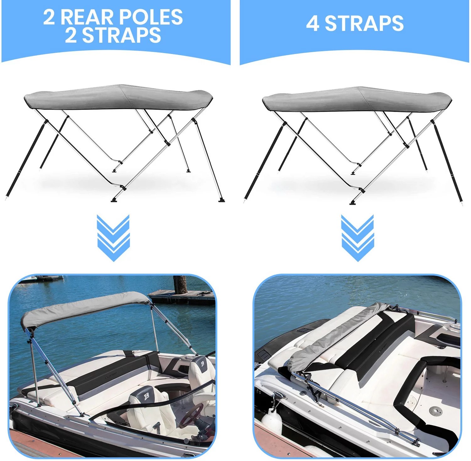Leader Accessories 3Bow Bimini Top Academy
