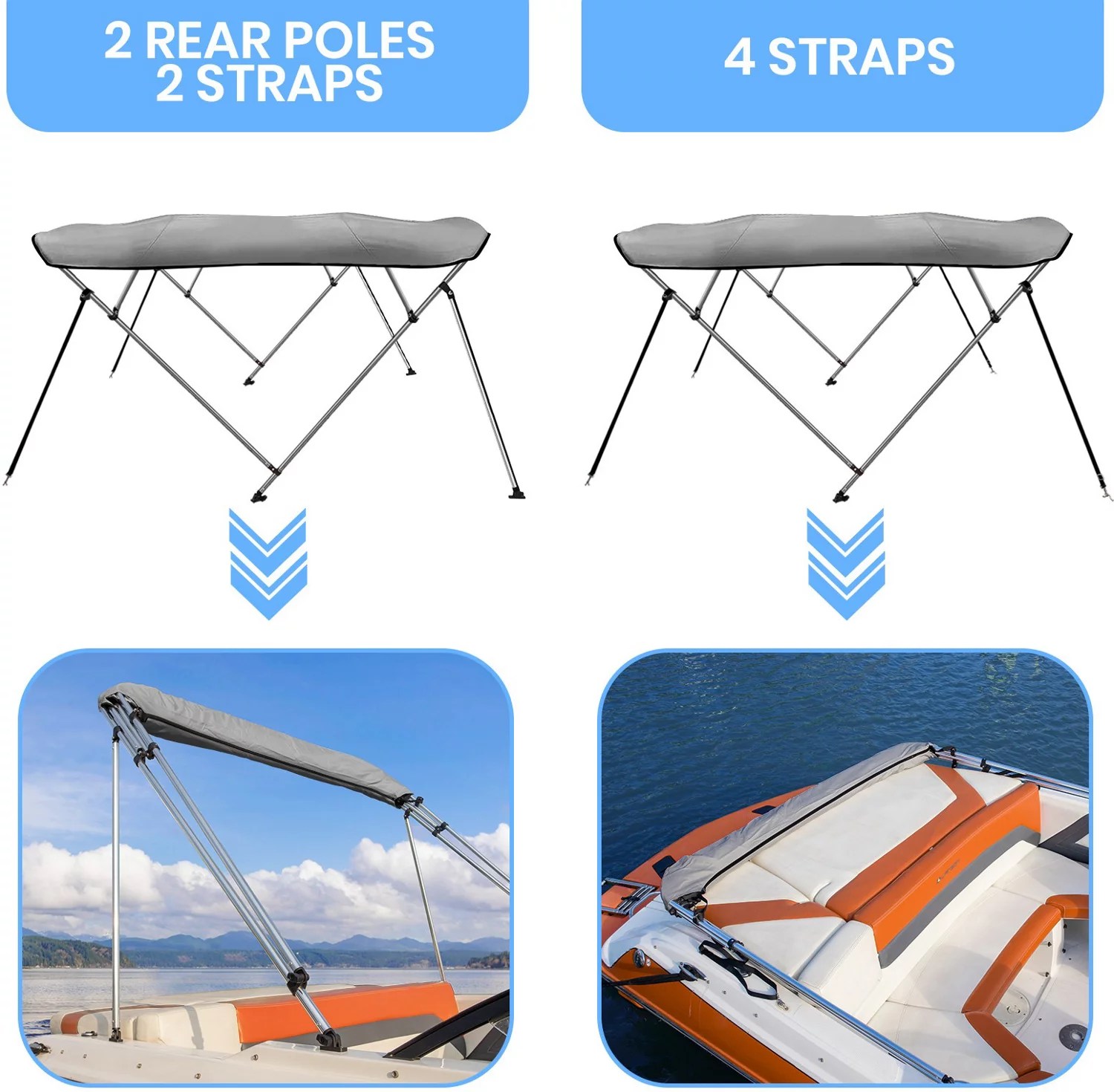 Leader Accessories 4Bow Bimini Top Academy