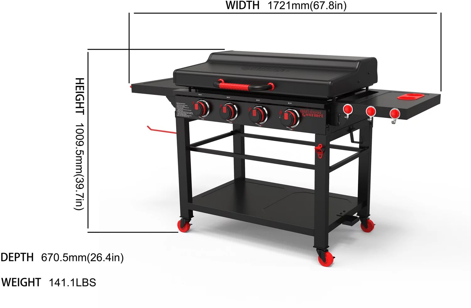 Outdoor Gourmet 4Burner 36'' Griddle Academy