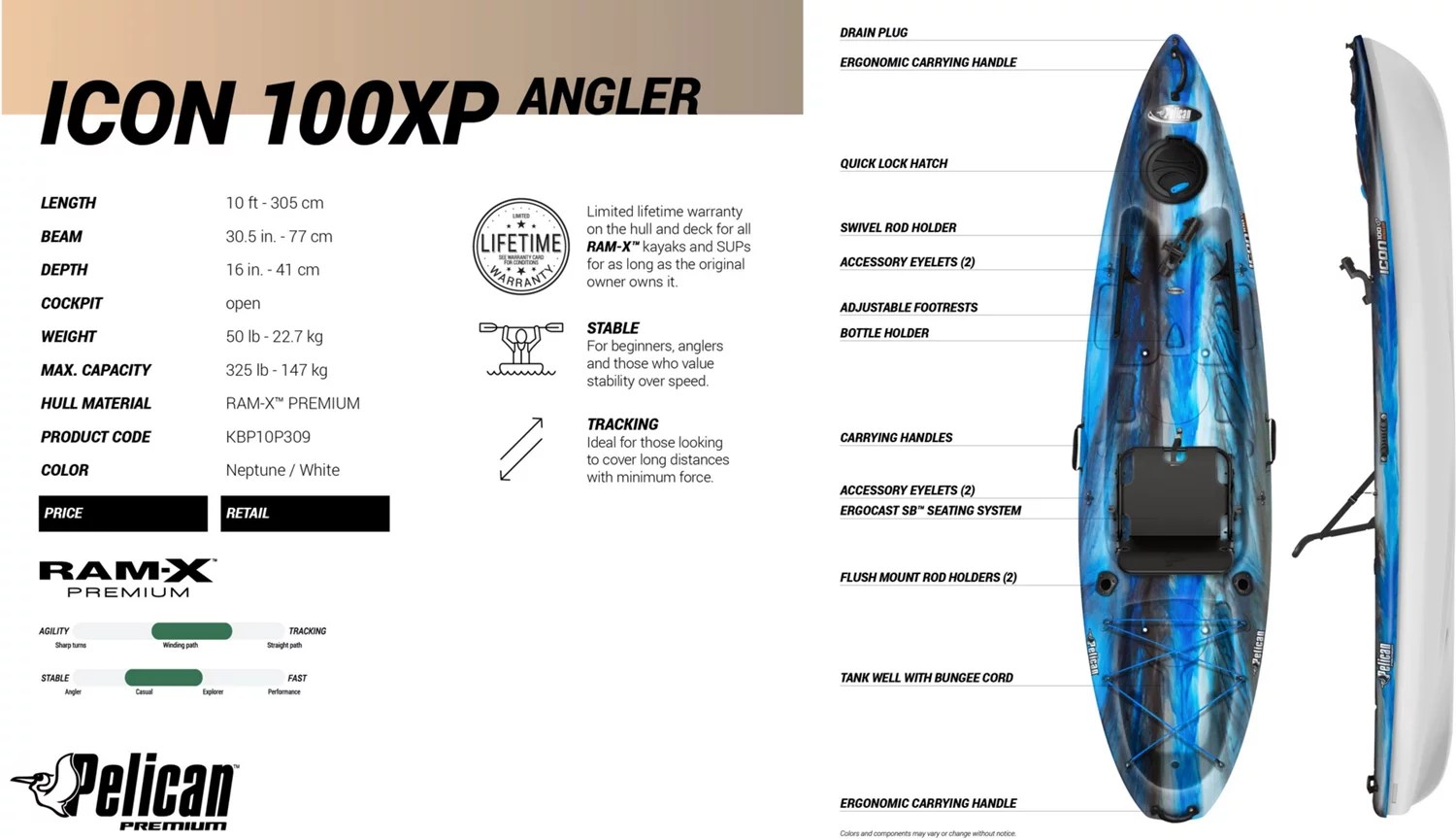 Pelican Premium Icon 100XP Angler 10 ft Kayak Academy
