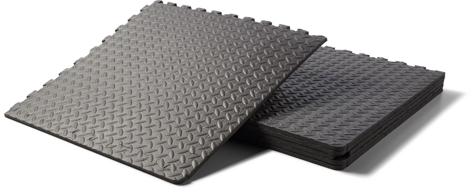 BCG ½” Diamond Plate Fitness Flooring System 6Pack Academy