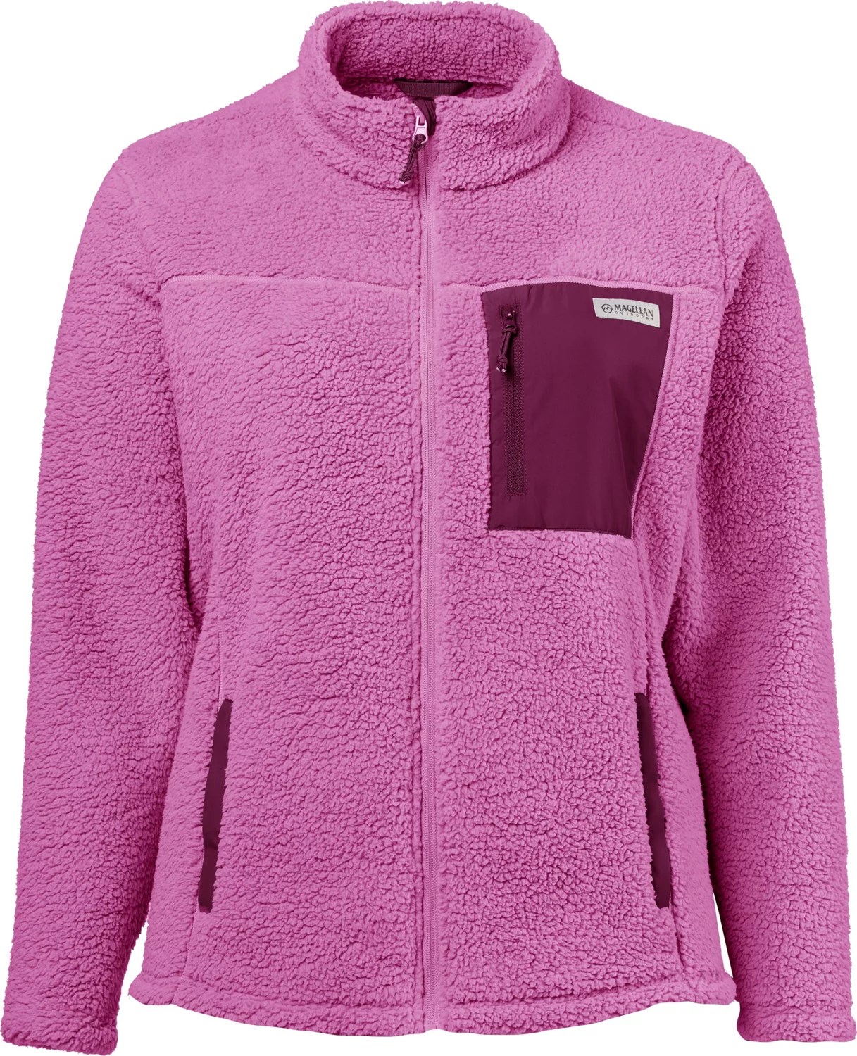 Magellan Outdoors Women's Campfire Sherpa Fleece Plus Size Jacket Academy