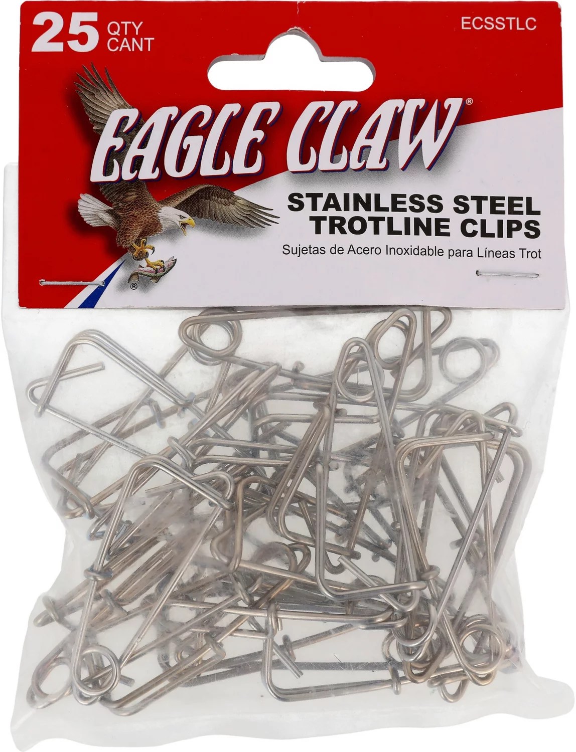 Eagle Claw Stainless Trotline Clips 25Pack Academy